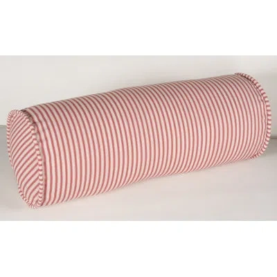Siscovers Birch Lane Polo Stripe Calypso Piped Bolster Pillow In Red,feather