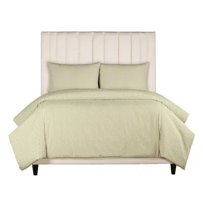 Siscovers Birch Lane Polo Stripe Jungle Duvet Cover Set In Green