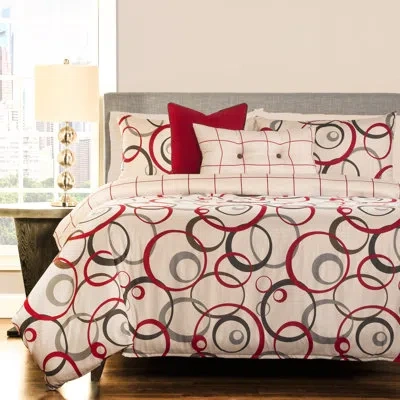 Siscovers Circlet Duvet Cover Set In Beige,red,gray