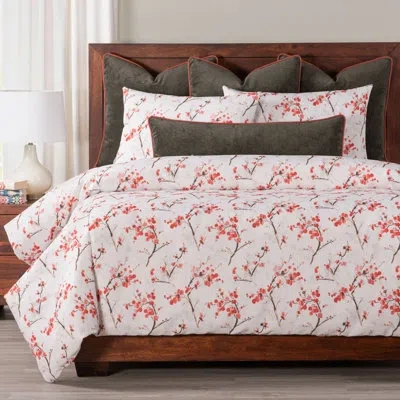 Siscovers Coral Blossom Duvet Cover & Insert Set In White;pink