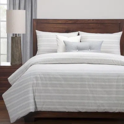 Siscovers Cottage Pewter Reversible Duvet Cover Set In Off-white,gray
