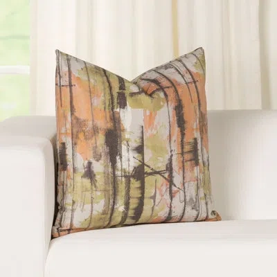 Siscovers Cotton Blend Throw Square Pillow Cover & Insert In Green;orange;multi