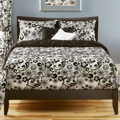 Siscovers Efflorescence Single Duvet Cover In Black,white