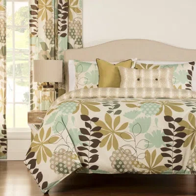 Siscovers English Garden 5 Piece Reversible Duvet Cover Set In Beige