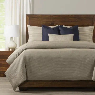Siscovers Farmhouse Stripe Duvet Cover & Insert Set In Biscuit,navy Blue