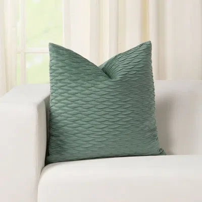 Siscovers Fluctuate Pleated Velvet Throw Pillow In Arctic