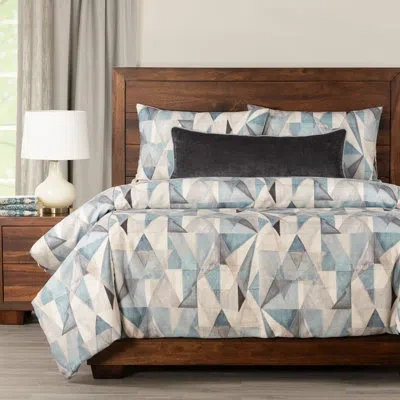 Siscovers Geometric Print Blue Duvet Cover & Insert Set