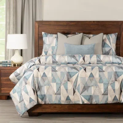 Siscovers Geometric Print Blue Duvet Cover & Insert Set In Blue;blue