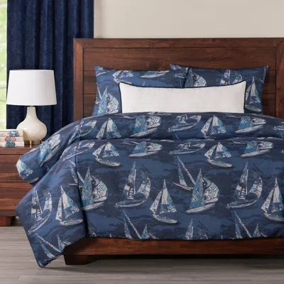 Siscovers Geometric Print Multi-color Duvet Cover & Insert Set In Blue