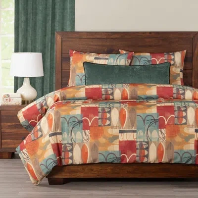 Siscovers Hang Loose Geometric Print Duvet Cover & Insert Set In Red,blue