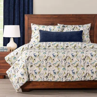 Siscovers Hummingbird Brown/blue Microfiber Duvet Cover & Insert Set In Brown,blue