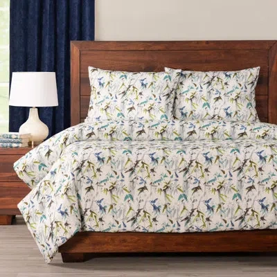 Siscovers Hummingbird Microfiber Duvet Cover Set In Blue,green