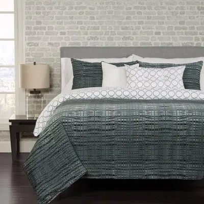 Siscovers Interweave 5 Piece Reversible Duvet Cover Set In Gray,white