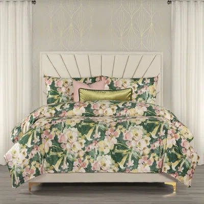 Siscovers Microfiber Duvet Cover & Insert Set In Green,pink
