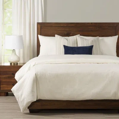 Siscovers Overall White 100% Cotton Denim-style Duvet Cover & Insert Set In White;white