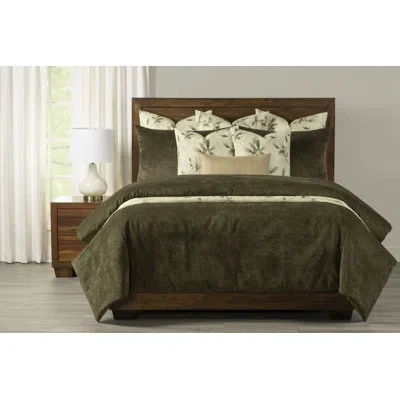 Siscovers Padma Velvet Duvet Cover And Insert Set In Dark Moss