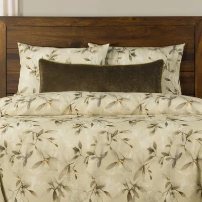Siscovers Persephone Floral Print Duvet Cover & Insert Set In Green,beige