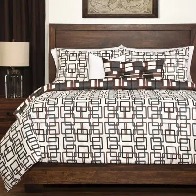 Siscovers Plaid Reversible Duvet Cover & Insert In Blue,brown