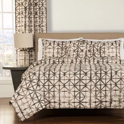 Siscovers Reflection 4 Piece Reversible Duvet Cover Set In Brown,tan