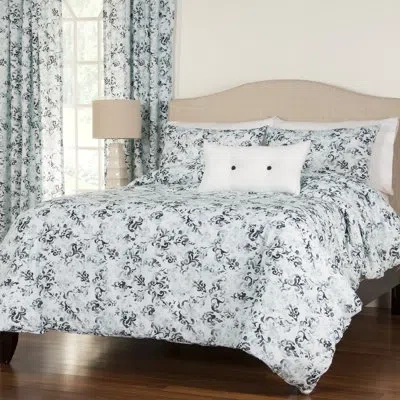 Siscovers Rococo 4 Piece Reversible Duvet Cover Set In Blue;white
