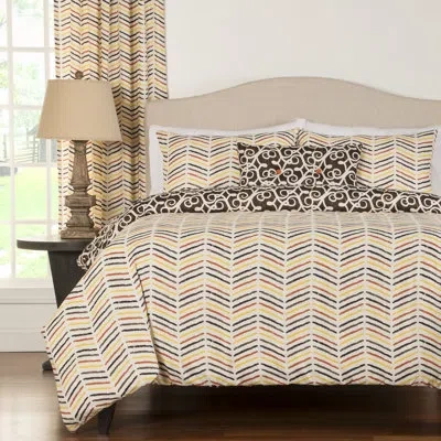 Siscovers Sabine Reversible Duvet Cover Set In Brown;yellow;cream