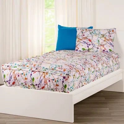 Siscovers Splashed & Splattered Bunkie Deluxe All-in-one Zipper Bedding Set In Blue,red
