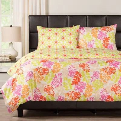Siscovers Spring Forward Duvet Cover Set In Green,red,yellow