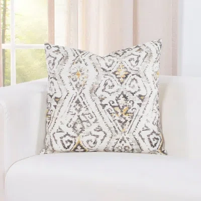 Siscovers Square Linen Pillow Cover & Insert In Yellow,gray,off White