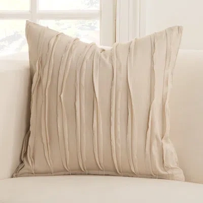 Siscovers Tattered 100% Cotton Throw Pillow In Almond
