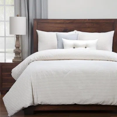 Siscovers Ticking Stripe Barley Farmhouse Stripe Duvet Cover & Insert Set In Gray