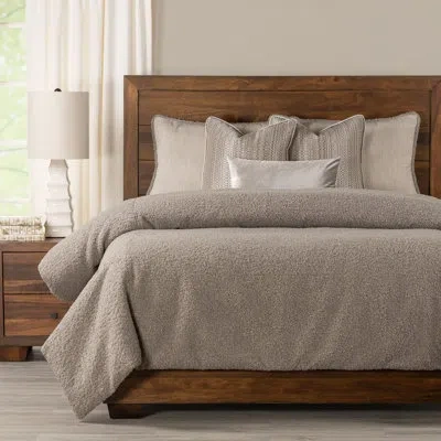 Siscovers Tiffany Bouclé Duvet Cover & Insert Set In Smoke Gray