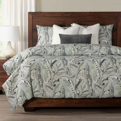 Siscovers Tropical Print Blue-grey Duvet Cover & Insert Set In Blue;gray;grey