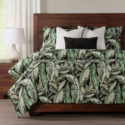 Siscovers Tropical Print Jungle Green Duvet Cover & Insert Set In Black;white;green