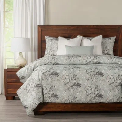 Siscovers Winter Bloom Microfiber 5 Piece Duvet Set In White;gray;teal;grey
