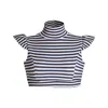 Shop Sishawaii-secret Island Swimwear Women's Blue / White Queen-n Swim Top In Navy Stripe In Blue/white