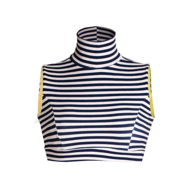 Sishawaii-secret Island Swimwear Women's Blue / White Surfing Queen Swim Top In Navy Stripe In Blue/white