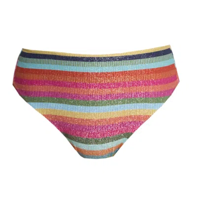 Sishawaii-secret Island Swimwear Women's Pink / Purple / Silver Mid-rise Bottom In Kaleidoscope