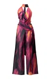 Sisiano Ara Tie-dyed Crepe Halter Top In Multi