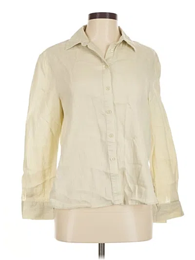 Pre-owned Sisley Paris 3/4 Sleeve Button Down Shirt In Ivory