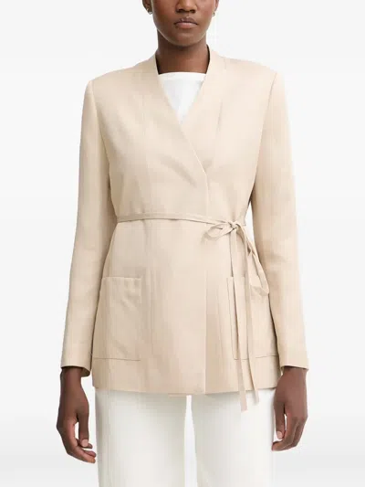 Sisley Paris Belted Wrap Blazer In Multi
