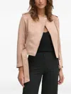 Sisley Paris Belted Zip-front Jacket In Pink