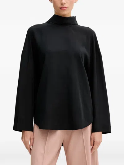Sisley Paris Bow-detail High-neck Top In Black