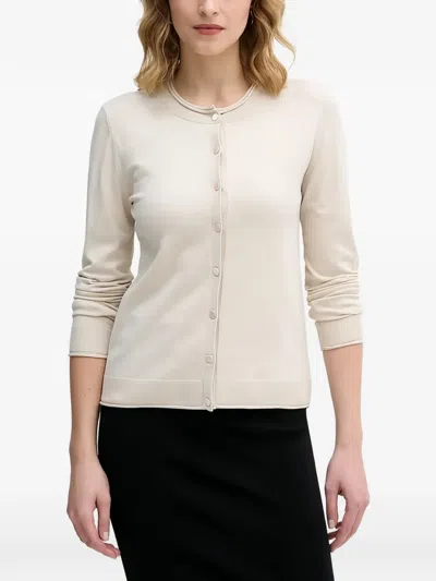 Sisley Paris Button Cardigan In Neutral