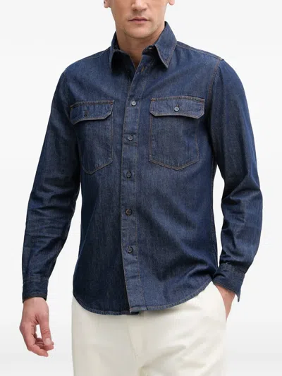 Sisley Paris Button-down Denim Shirt In Blue