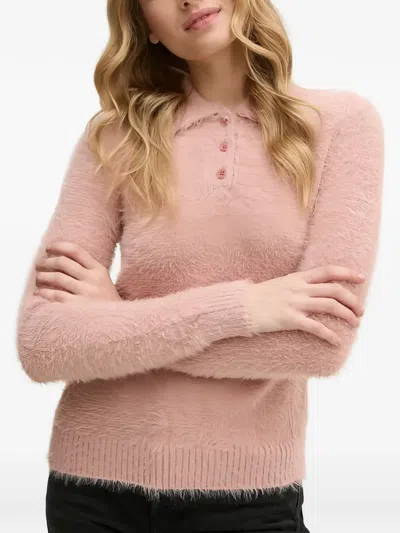 Sisley Paris Buttoned Collar Knitwear In Pink