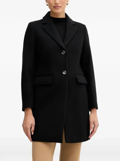 Sisley Paris Buttoned Pocketed Single-breasted Coat In Black