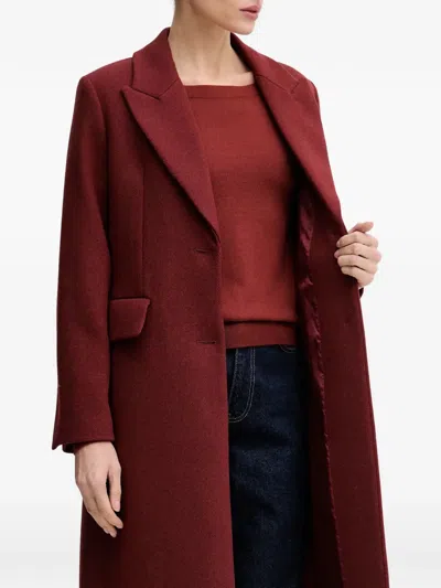 Sisley Paris Buttoned Pocketed Single-breasted Coat In Burgundy