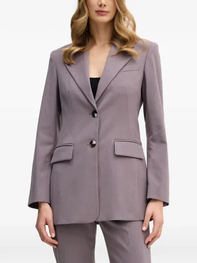 Sisley Paris Buttoned V-neck Blazer In Purple