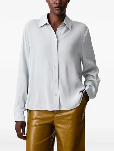 Sisley Paris Button-side Long-sleeve Shirt In Gray