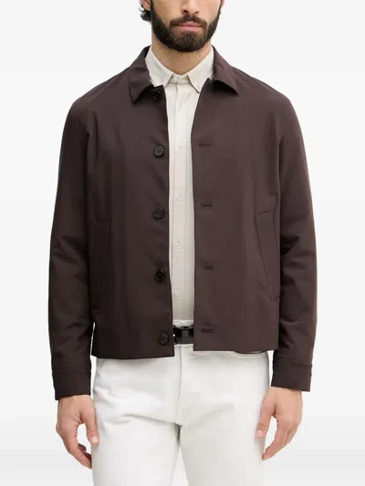 Sisley Paris Button-up Collared Jacket In Brown